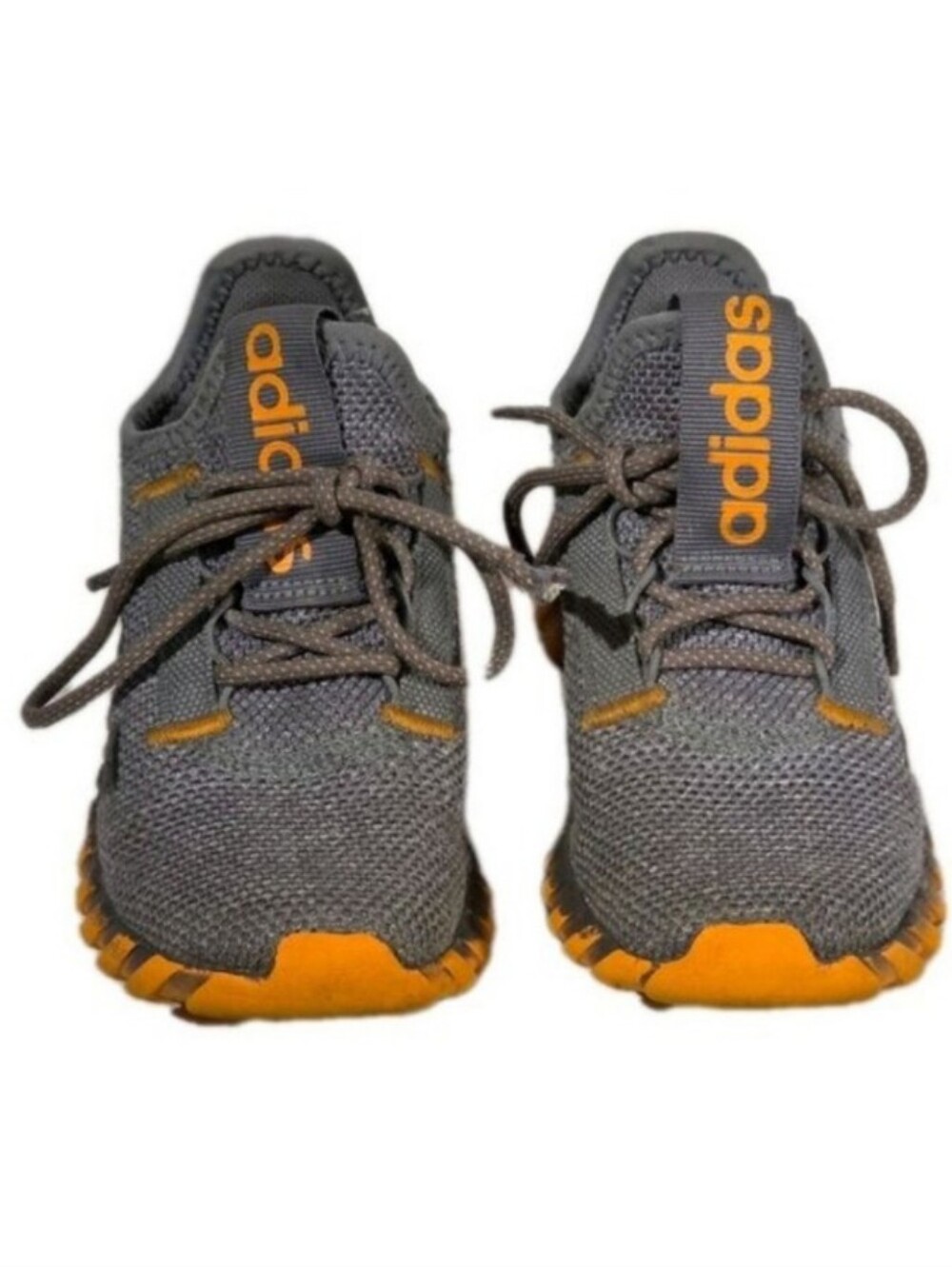 Adidas Kids’ Kaptir 3.0 Sneakers – Size 12K – Gray/Orange – Excellent Condition
